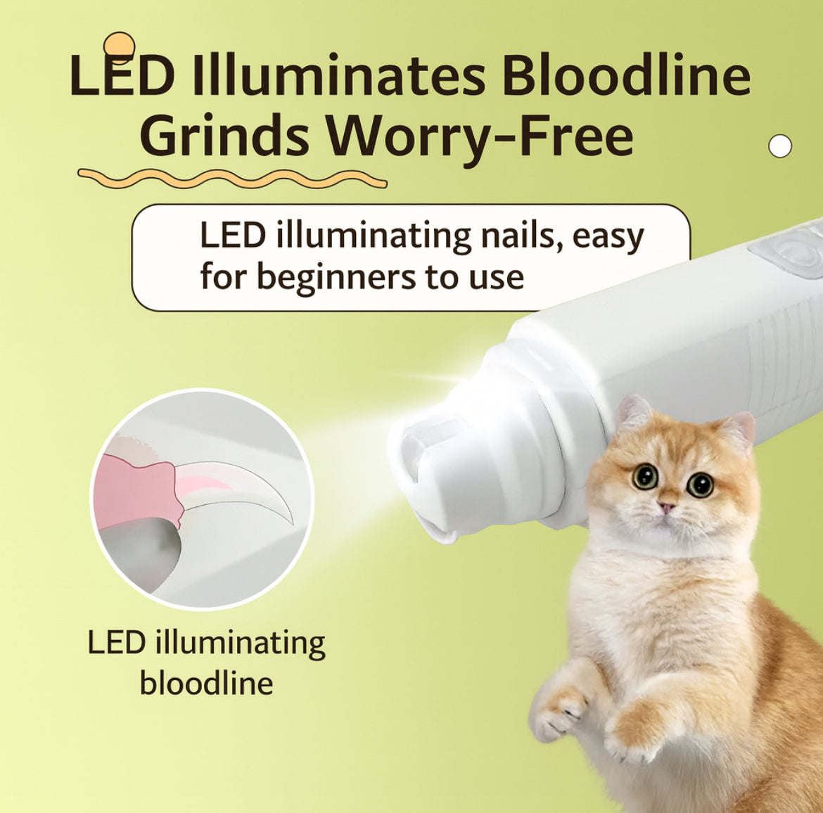 Rechargeable LED Pet Nail Grinder